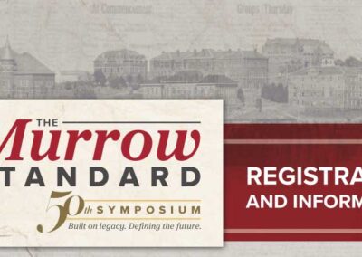 Event and table signage for the 50th Murrow Symposium